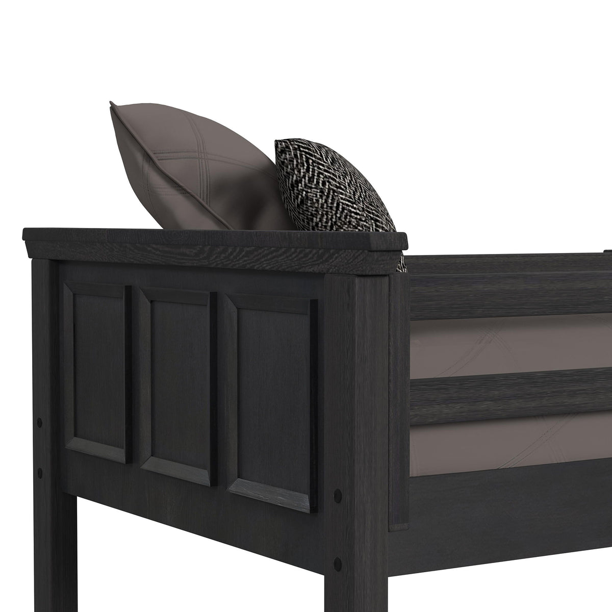 Hampton Kids Bunk With Ladder Bedroom Set in Black by Elements International, view 39