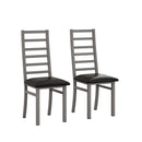 Metal Dining Chairs With Steel Legg, High Back Armless Design