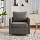 Modern Upholstered Square Swivel Accent Chair With 360 Degree Rotation