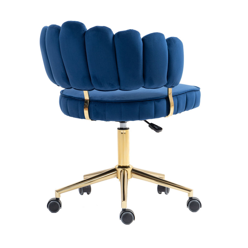 Modern Velvet Home Office Desk Chair With Adjustable Height And Swivel Wheels