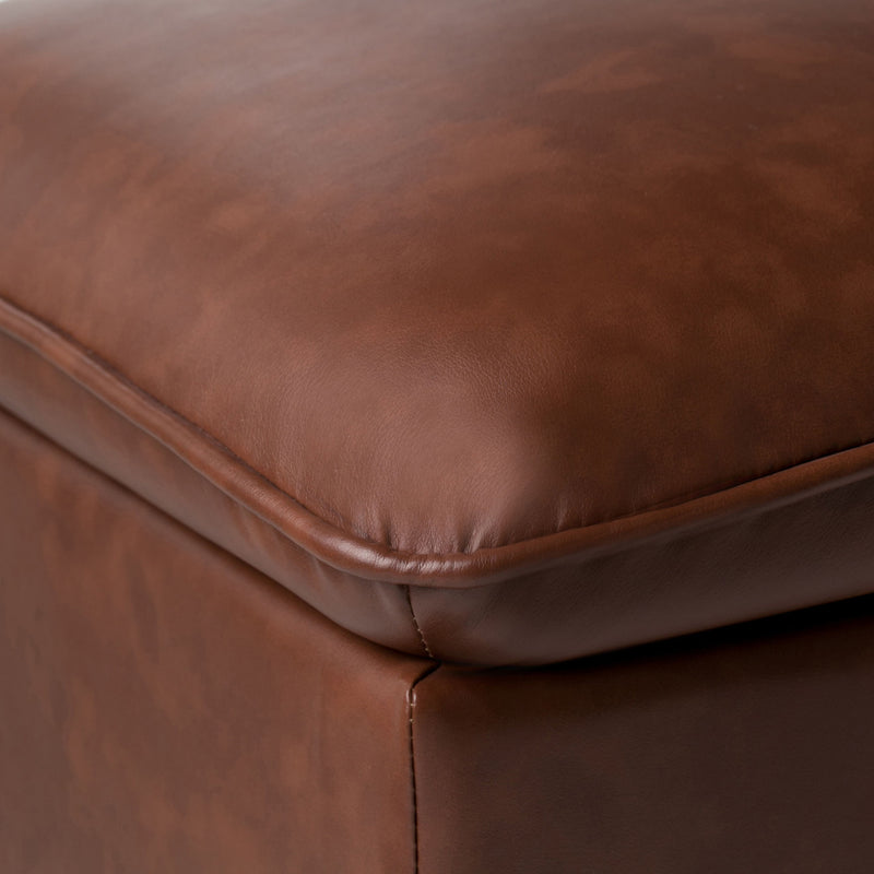 Emily - Storage Ottoman - Cognac