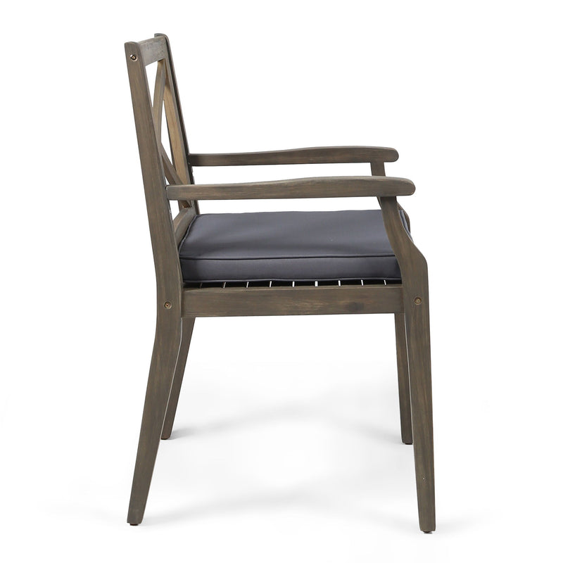 Perla - Dining Chair Set With Cushions 2 Piece - Dark Gray