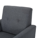 Contemporary Club Chair With Nailhead Trim Fabric And Birch Wood Legs