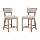 Upholstered Counter Height Bar Stools With Comfy Back (Set of 2)