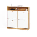 Modern Freestanding Shoe Storage Cabinet With 4 Flip Drawers