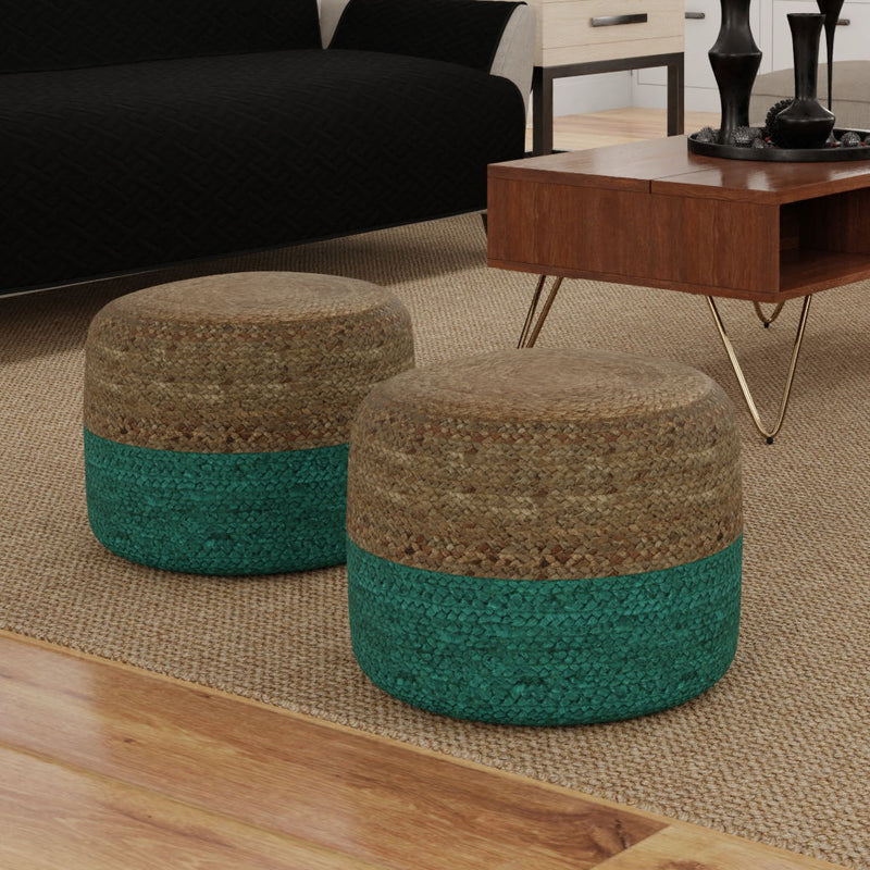 Lydia - Handcrafted Round Pouf