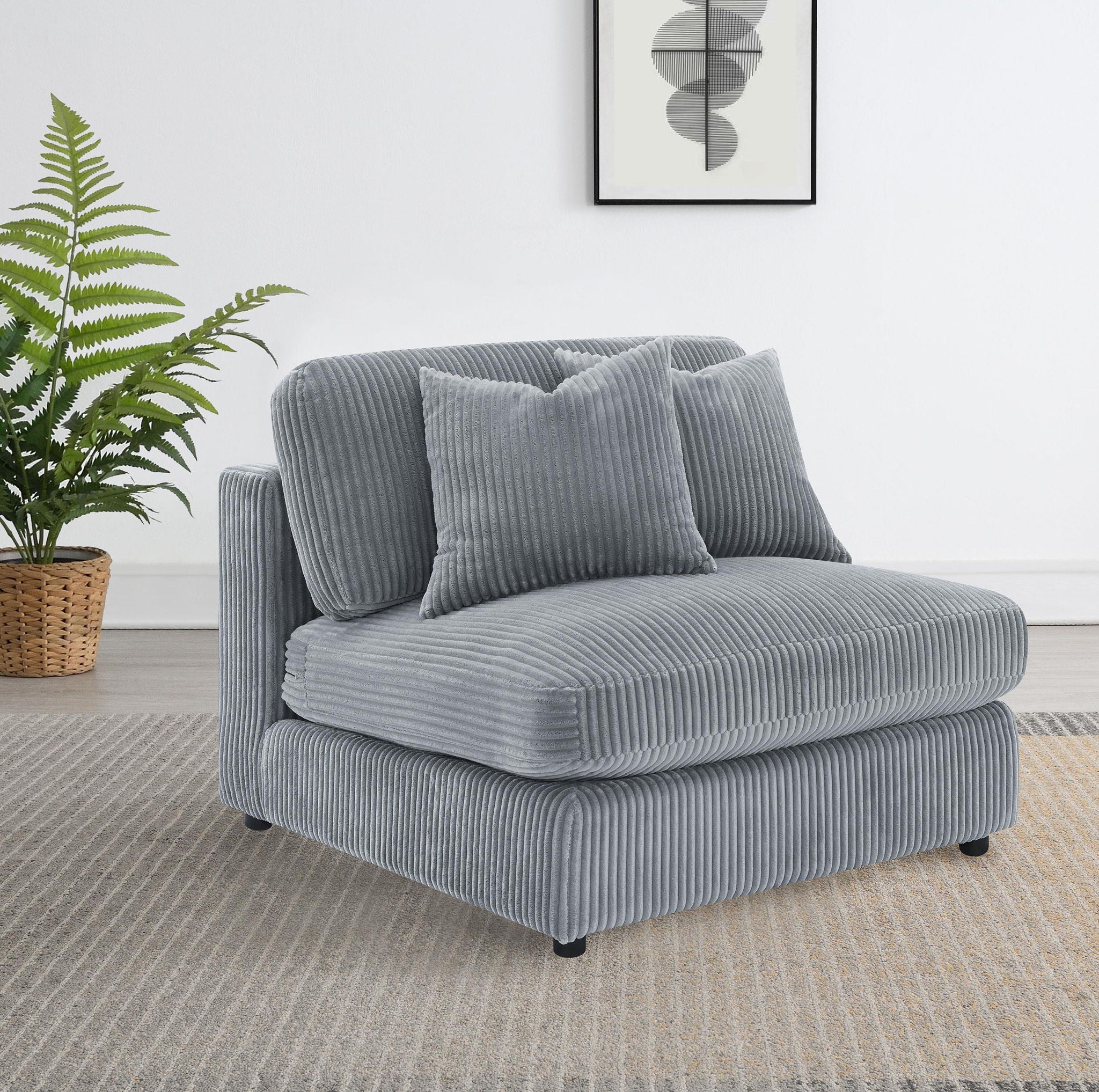 Blaine Upholstered Armless Chair Fog - Atlantic Fine Furniture Melbourne FL