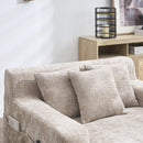 Chenille Interior Lazy Sofa Chaise Longue Armchair With 3 Pillows And Armrests