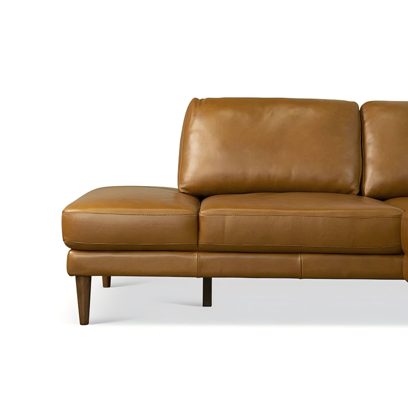 London - Leather Sectional Sofa Right Facing - Tan