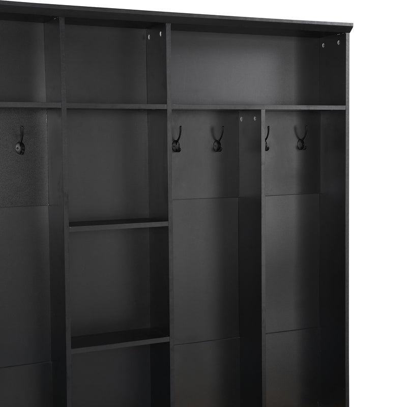 Minimalist Shoe Cabinet With Cube Storage & Shelves