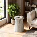 Round Outdoor End Table - Marble