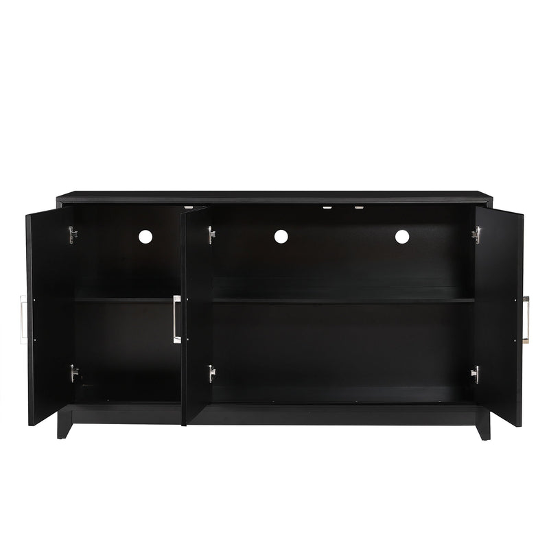 TV Stand For TVs Up To 65", Modern Entertainment Center Media Console Cabinet With 2 Spacious Storage Space