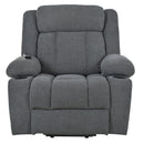 Power Lift Recliner Chair With Extended Footrest, Remote Control, Cup Holders, And Side Pockets