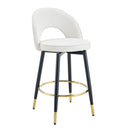 Upholstered Rotatable Bar Chair With Metal Legs For Dining Room