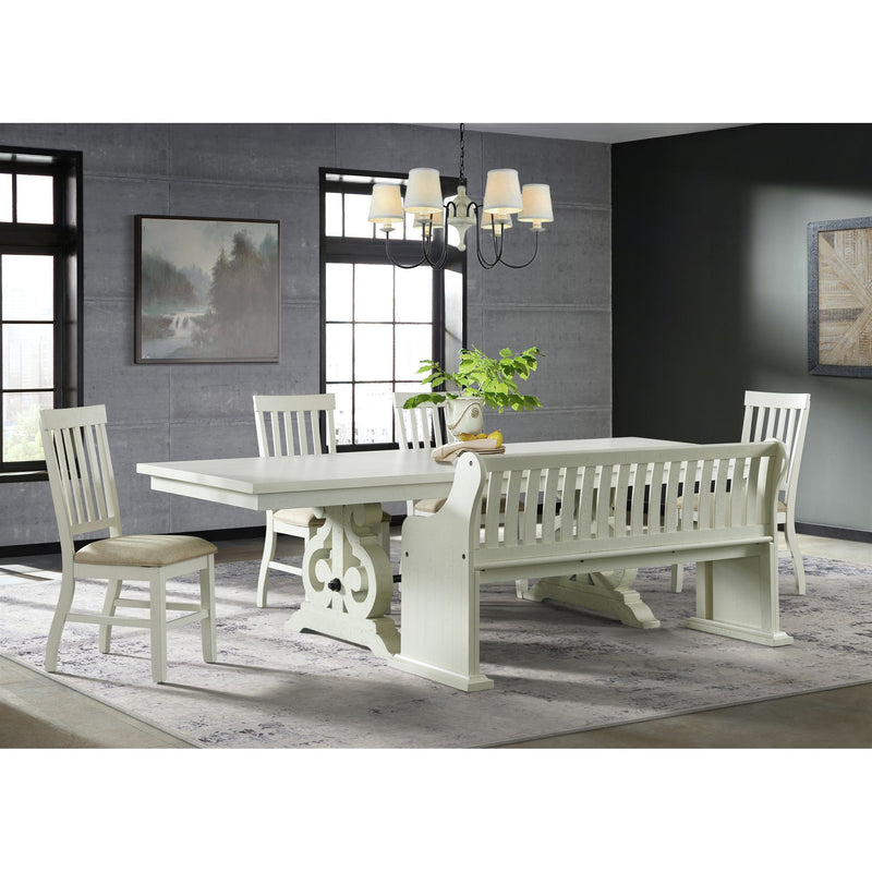 Stone - Pew Bench With Storage - White