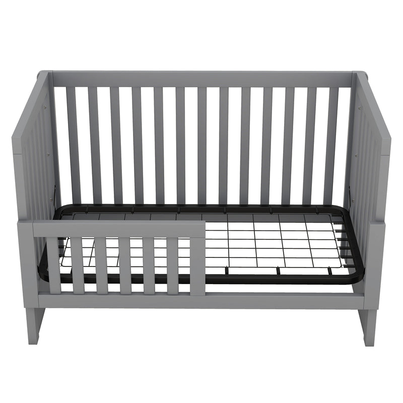 Convertible Crib/Full Size Bed with Changing Table, Gray