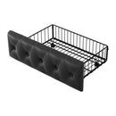 Queen Upholstered Bed Frame with 4 Storage Drawers, PU Leather Platform Bed with LED Headboard, No Box Spring Needed, Black