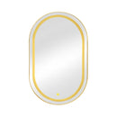 Oval Medicine Cabinet Mirror Bathroom Mirror With Storage Wall Mounted Medicine Mirror Cabinet With LED - Golden