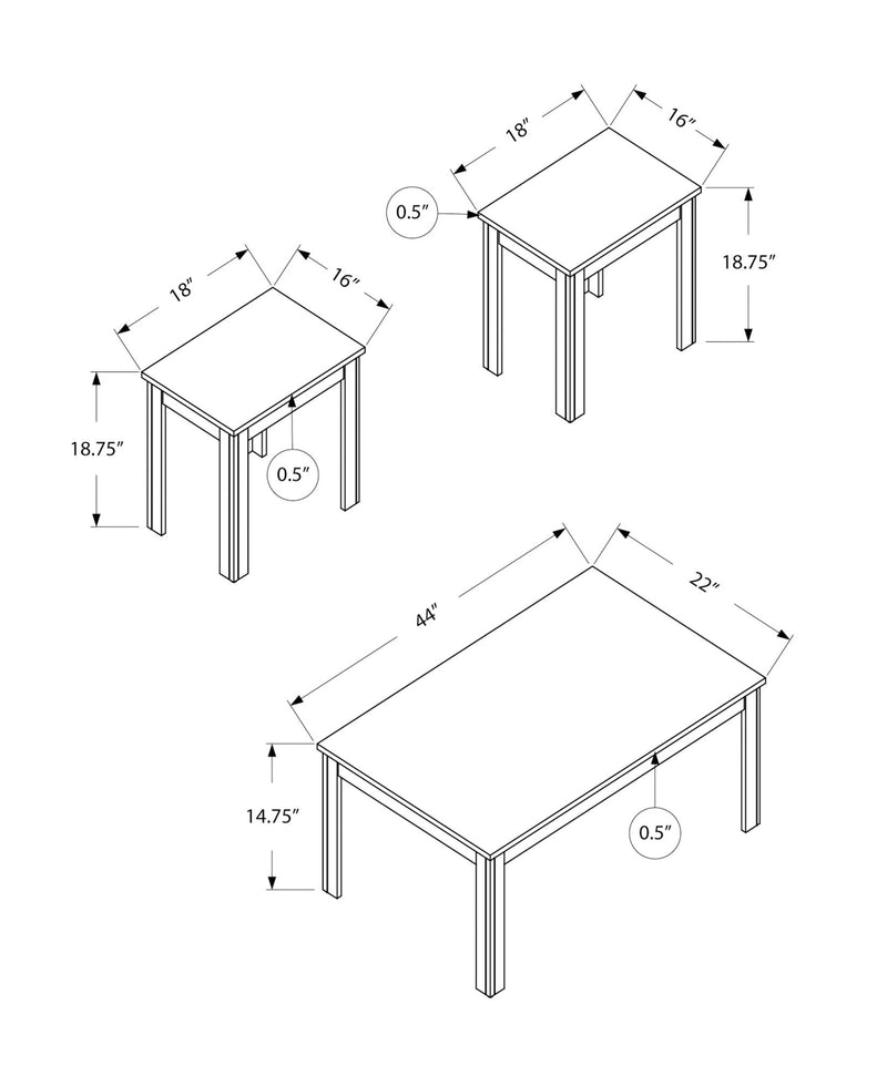 Table Set, Coffee, End, Side, Accent For Living Room Transitional (Set of 3)