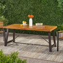 Outdoor Dining Table With Slat Wooden Panel And Turnbuckle Accents - Teak