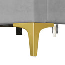 Upholstered Platform Bed With Classic Semi-Circle Shaped Headboard