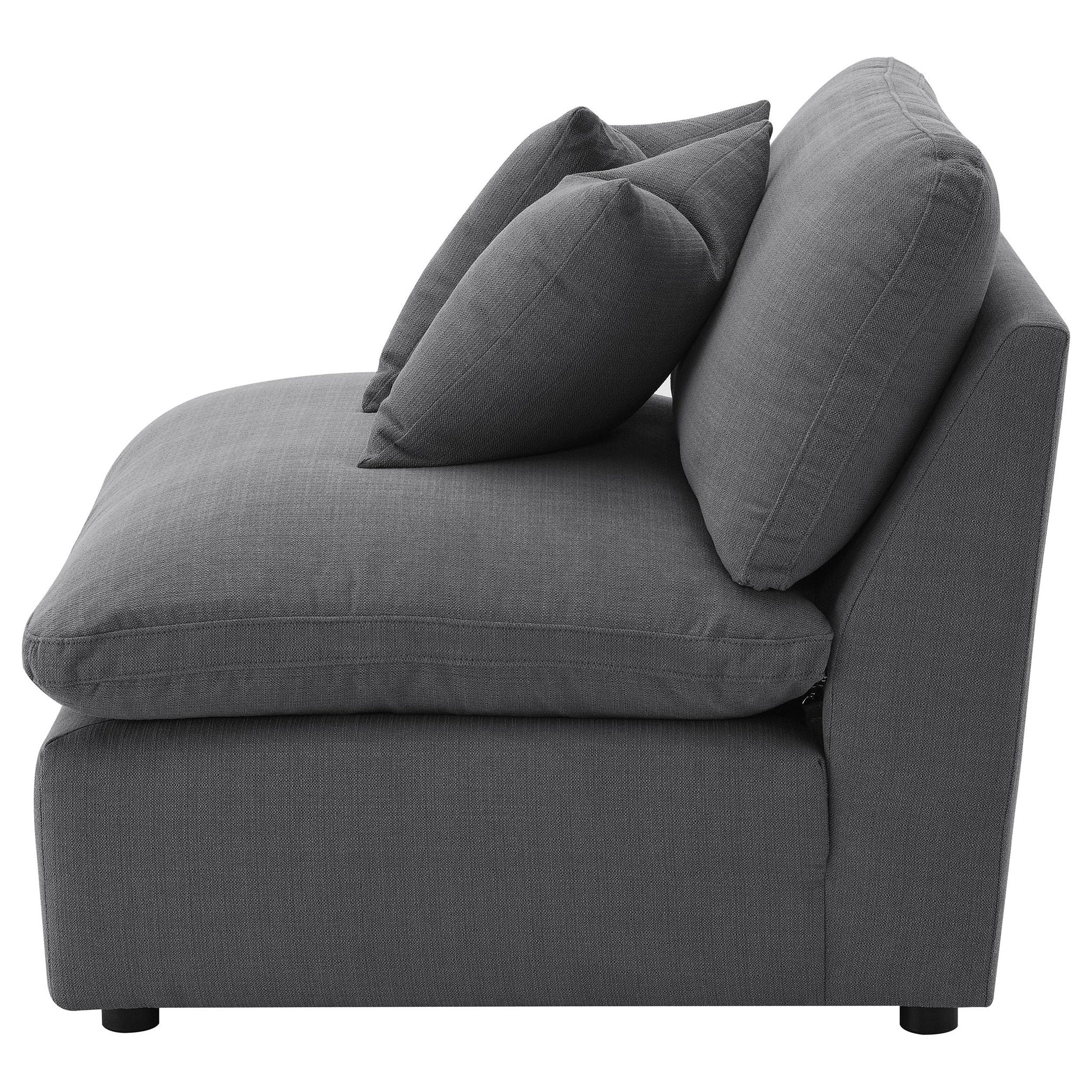 Hobson Upholstered Armless Chair Charcoal - Atlantic Fine Furniture Melbourne FL