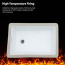 Vertical Undermount Bathroom Sink With Overflow - White