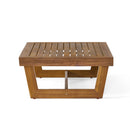 Outdoor Coffee Table With Slat Paneling - Teak