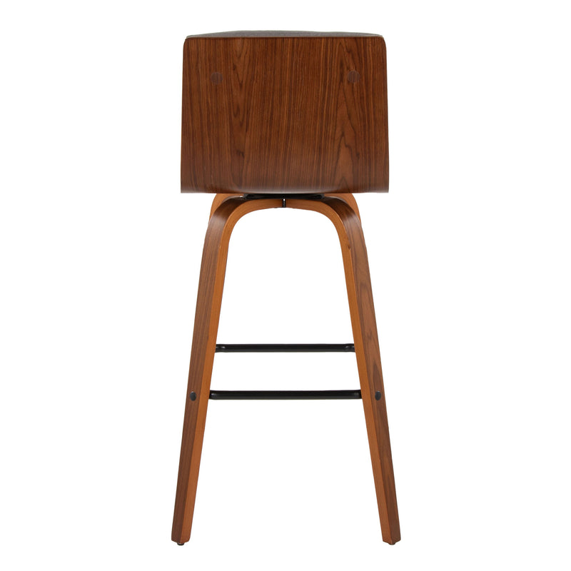 Vasari - Mid Century Modern Fixed Height Barstool With Swivel With Square Footrest (Set of 2)