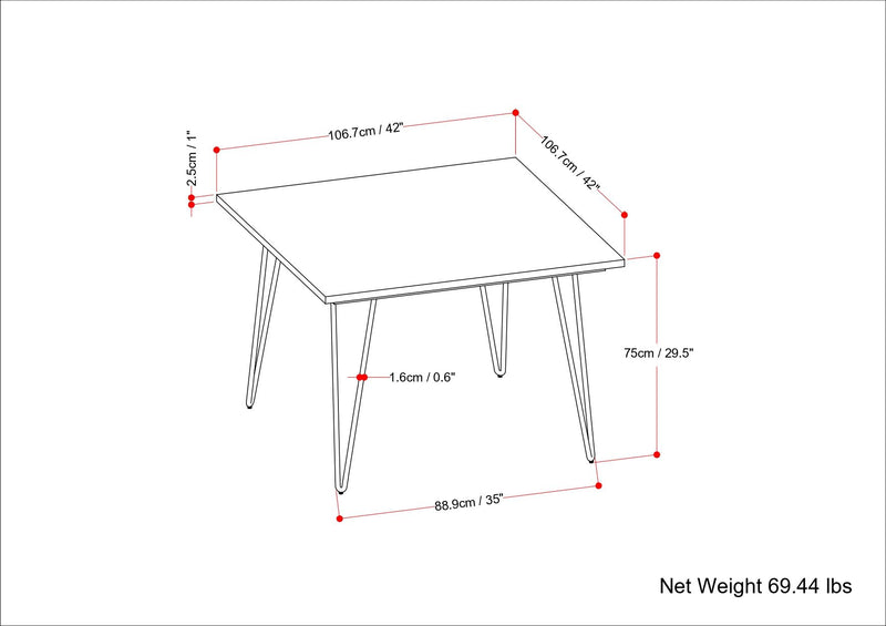 Hunter - Square Tabletop Dining Table