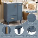 Bathroom Vanity With Sink, Deep Drawer, Door Shelf, 2 Tier Basket