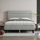Full Bed Frame with Headboard,Sturdy Platform Bed with Wooden Slats Support,No Box Spring,Mattress Foundation,Easy Assembly