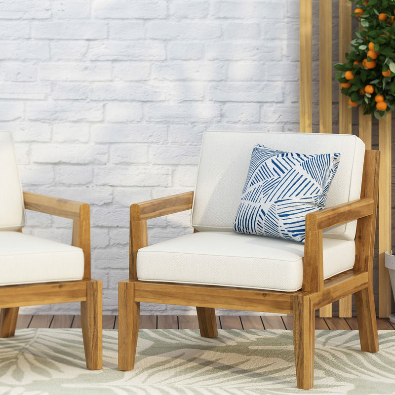 Outdoor Club Chair With Cushions (Set of 2) - Beige