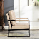Classic Mid Century Modern Accent Chair With Durable Square Metal Frame, Armchair