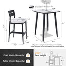 Modern Outdoor Patio Bar Set, Rounded Square Table & Bar Chairs, Non Rust Frame, Tapered Legs, Sunbrella Cushion