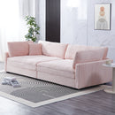 Elegant Corduroy Sofa With Throw Pillows And Backrests