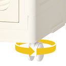 Portable Wardrobe Closet Storage Organizer With Magnetic Doors And Hanging Rod - Cream White