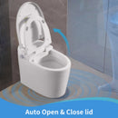 Tankless Smart Toilet With Bidet Built In, 1 Piece, Auto Flush, Auto Open / Close, Heated Seat, Bubble Wash, Warm Water And Dry, Adjustable Temp, Remote Control Side Know - White