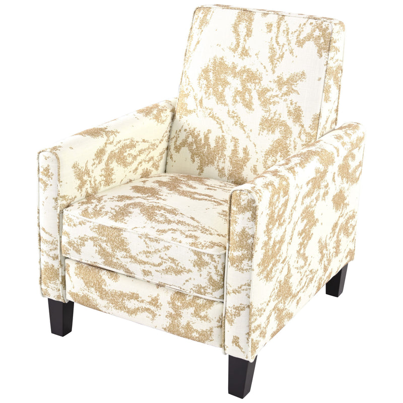 Push Back Upholstered Recliner Armchair