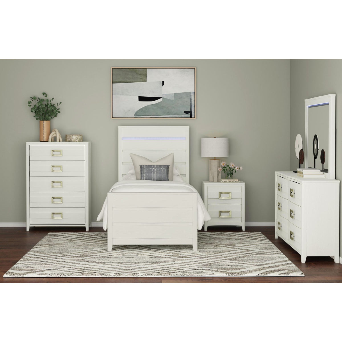 Tobias Bed With LED in Black by Elements International, view 24