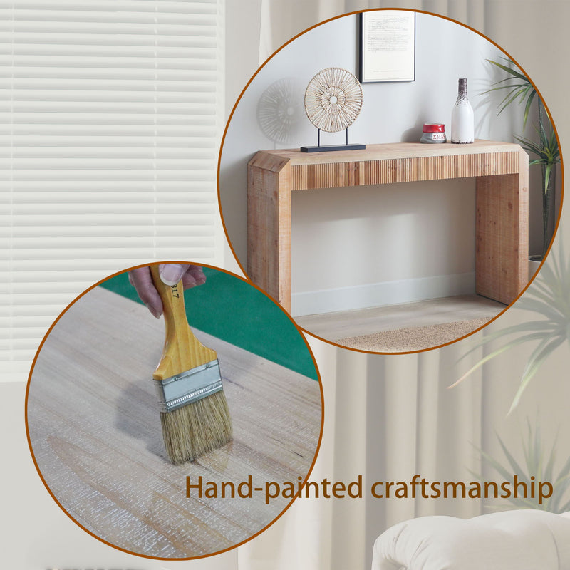 Rustic Modern Console Table With Drawer Storage - Natural Wood
