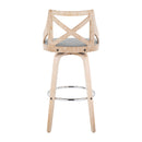 Charlotte - Farmhouse Fixed Height Bar Stool With Swivel And Round Footrest (Set of 2)