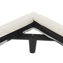 Full Size Upholstered Bed with Light Stripe, Floating Platform Bed, Linen Fabric,Beige