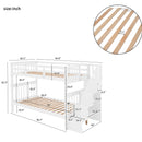 Stairway Twin-Over-Twin Bunk Bed with Storage and Guard Rail for Bedroom, Dorm, White color(OLD SKU :LP000109AAK)