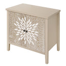 2 Door Carved Storage Cabinet With Adjustable Shelf, Accent Furniture