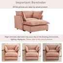 Modern Cozy Upholstered Armchair Sofa With Movable Ottoman
