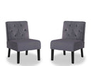 Reese - Living Room Armless Button Tufted Pattern Accent Chair (Set of 2)