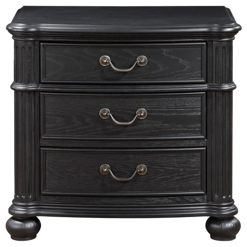 Celina - 3-Drawer Nightstand - Black