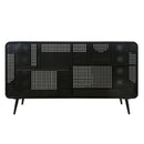 Modern Spacious Cat House With Tempered Glass And Iron Frame For Living Room - Black / Brown