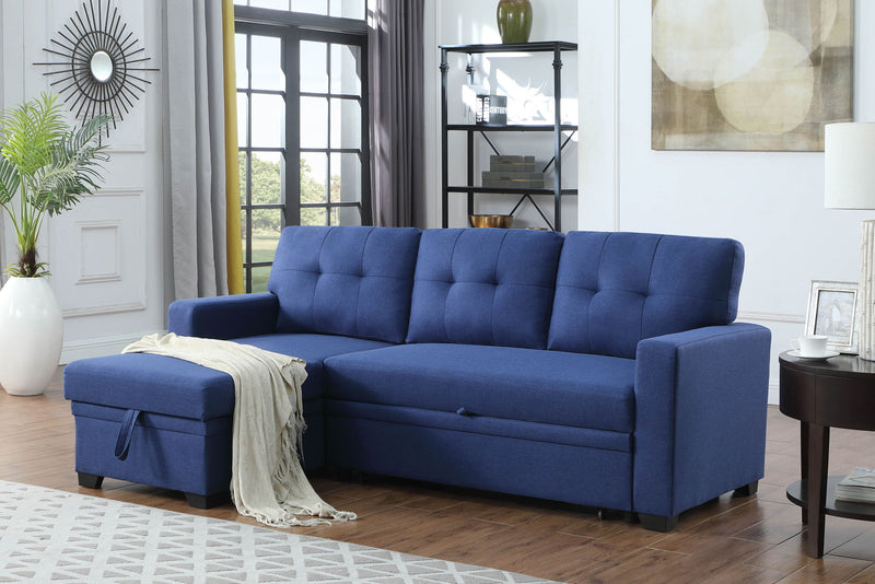 Upholstered Pull Out Sectional Sofa With Chaise